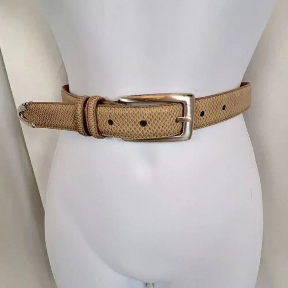 WCM NEW YORK WOMENS REPTILE BELT TAN SIZE 16